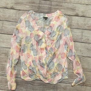 Long sleeved multi-colored blouse